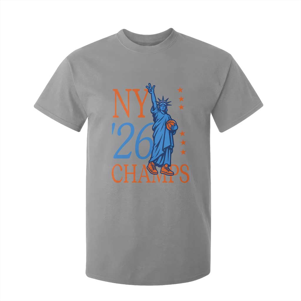 New York 2026 Pride Statue of Liberty Holding Basketball Graphic T Shirt For Kid Retro NY 26 Champs Sports Fans