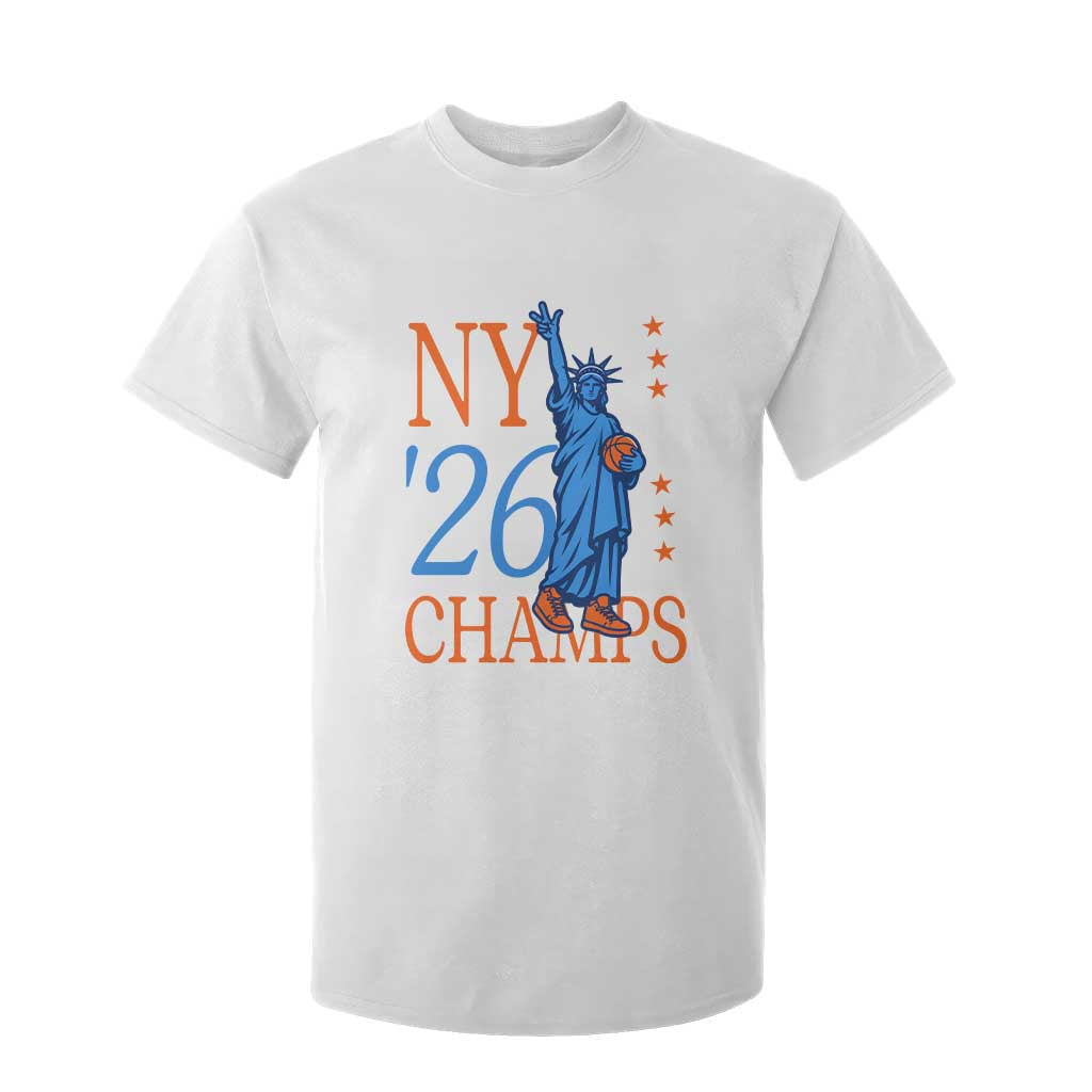 New York 2026 Pride Statue of Liberty Holding Basketball Graphic T Shirt For Kid Retro NY 26 Champs Sports Fans