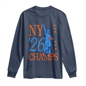 New York 2026 Pride Statue of Liberty Holding Basketball Graphic Long Sleeve Shirt Retro NY 26 Champs Sports Fans