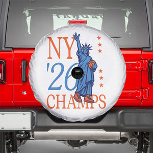 New York 2026 Pride Statue of Liberty Holding Basketball Graphic Spare Tire Cover Retro NY 26 Champs Sports Fans