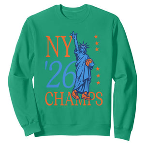 New York 2026 Pride Statue of Liberty Holding Basketball Graphic Sweatshirt Retro NY 26 Champs Sports Fans