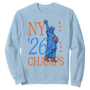 New York 2026 Pride Statue of Liberty Holding Basketball Graphic Sweatshirt Retro NY 26 Champs Sports Fans