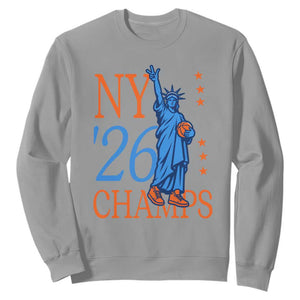 New York 2026 Pride Statue of Liberty Holding Basketball Graphic Sweatshirt Retro NY 26 Champs Sports Fans