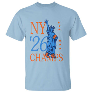New York 2026 Pride Statue of Liberty Holding Basketball Graphic T Shirt Retro NY 26 Champs Sports Fans