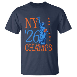 New York 2026 Pride Statue of Liberty Holding Basketball Graphic T Shirt Retro NY 26 Champs Sports Fans