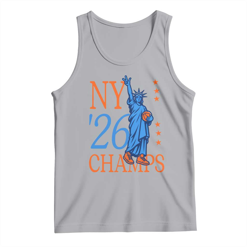 New York 2026 Pride Statue of Liberty Holding Basketball Graphic Tank Top Retro NY 26 Champs Sports Fans