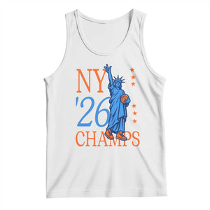 New York 2026 Pride Statue of Liberty Holding Basketball Graphic Tank Top Retro NY 26 Champs Sports Fans
