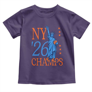 New York 2026 Pride Statue of Liberty Holding Basketball Graphic Toddler T Shirt Retro NY 26 Champs Sports Fans