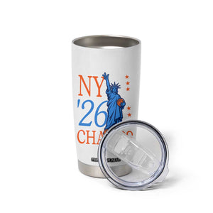 New York 2026 Pride Statue of Liberty Holding Basketball Graphic Tumbler Cup Retro NY 26 Champs Sports Fans