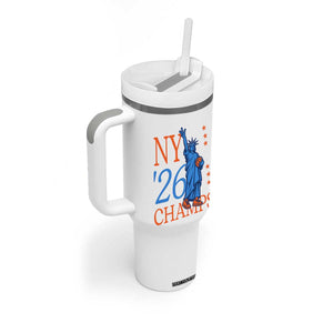 New York 2026 Pride Statue of Liberty Holding Basketball Graphic Tumbler With Handle Retro NY 26 Champs Sports Fans