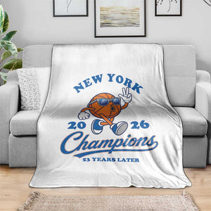 Funny New York 2026 Hoops Fan Graphic Throw Blanket Vintage 26 Champions Pride 53 Years Later