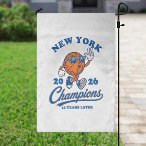 Funny New York 2026 Hoops Fan Graphic Garden Flag Vintage 26 Champions Pride 53 Years Later