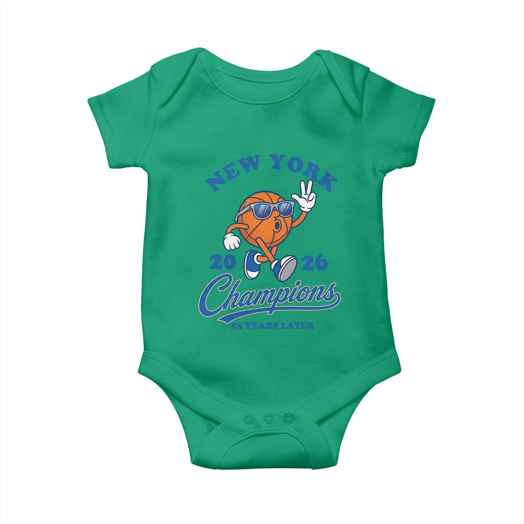 Funny New York 2026 Hoops Fan Graphic Baby Onesie Vintage 26 Champions Pride 53 Years Later