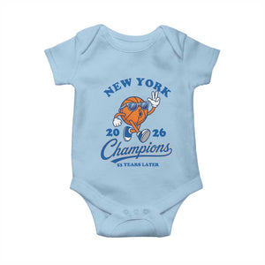 Funny New York 2026 Hoops Fan Graphic Baby Onesie Vintage 26 Champions Pride 53 Years Later
