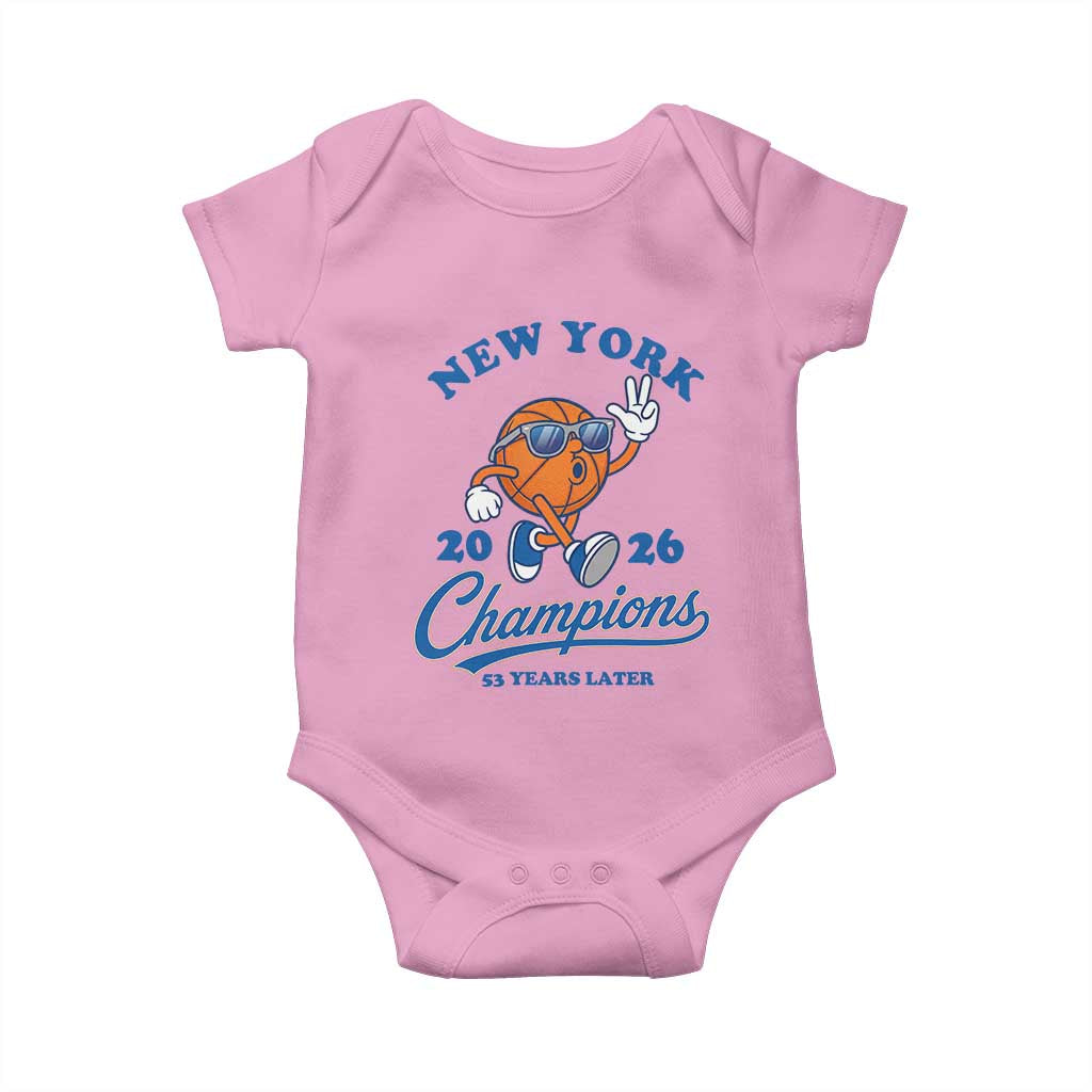 Funny New York 2026 Hoops Fan Graphic Baby Onesie Vintage 26 Champions Pride 53 Years Later