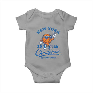 Funny New York 2026 Hoops Fan Graphic Baby Onesie Vintage 26 Champions Pride 53 Years Later