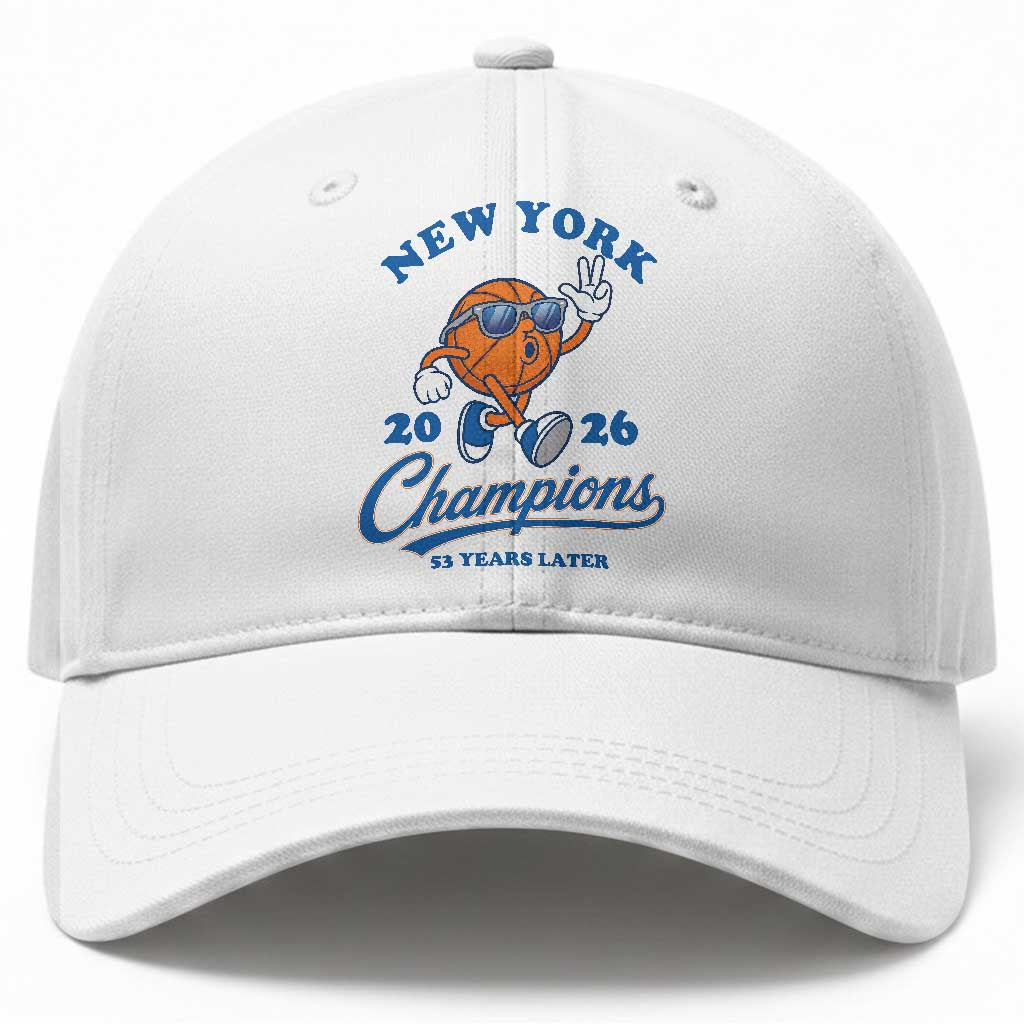 Funny New York 2026 Hoops Fan Graphic Baseball Cap Vintage 26 Champions Pride 53 Years Later