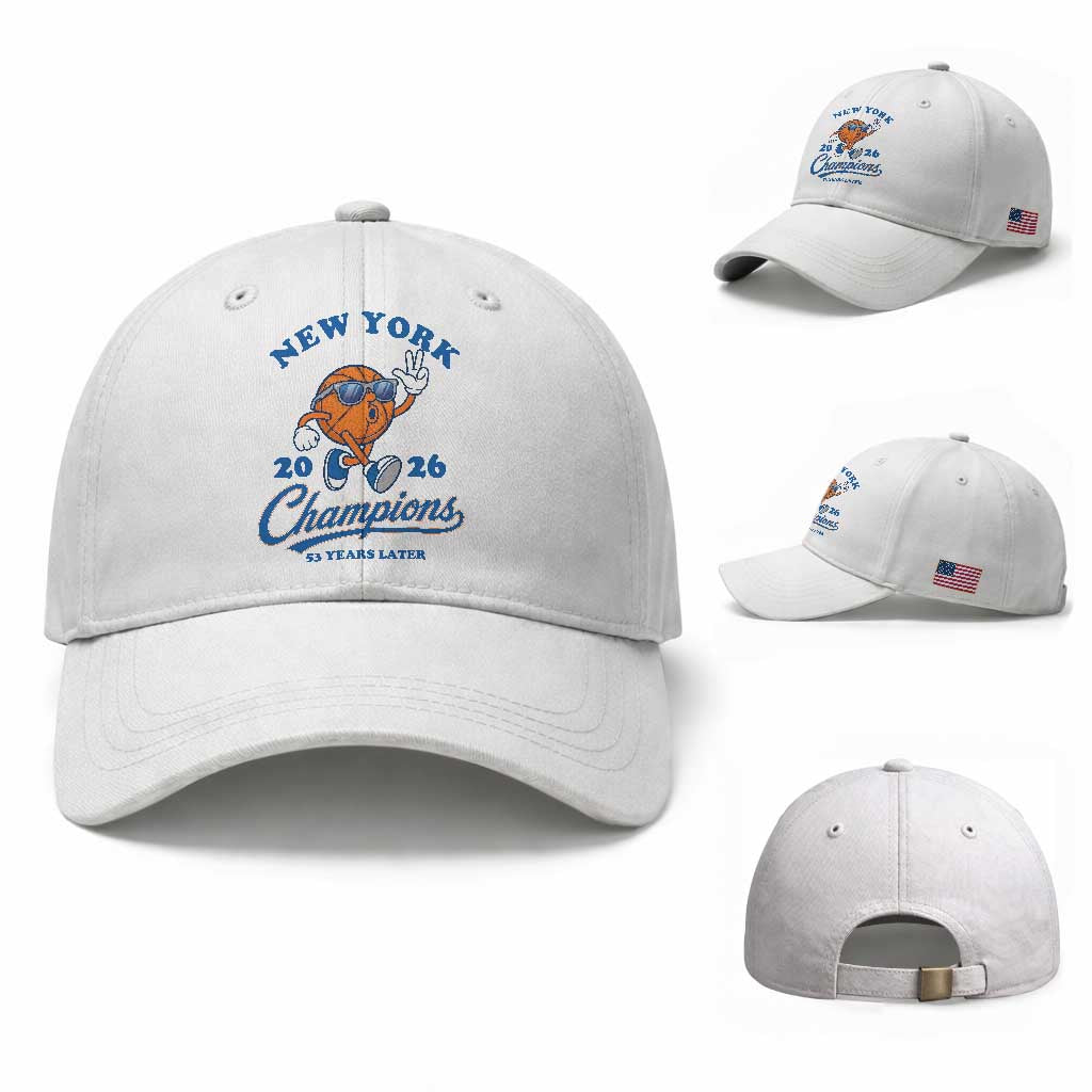 Funny New York 2026 Hoops Fan Graphic Baseball Cap Vintage 26 Champions Pride 53 Years Later