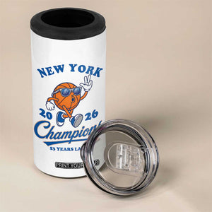 Funny New York 2026 Hoops Fan Graphic 4 in 1 Can Cooler Tumbler Vintage 26 Champions Pride 53 Years Later