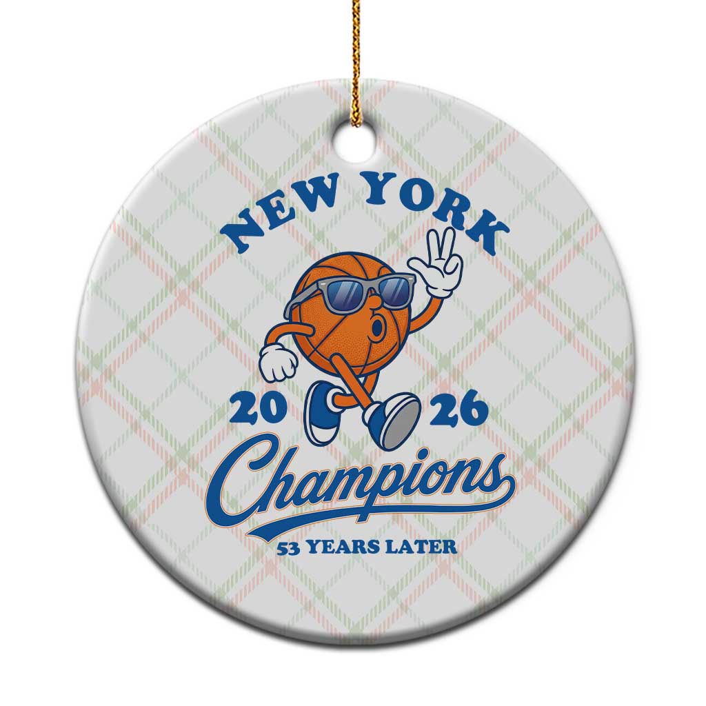 Funny New York 2026 Hoops Fan Graphic Ceramic Ornament Vintage 26 Champions Pride 53 Years Later