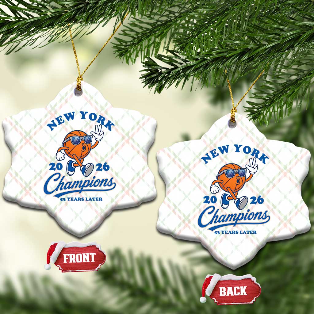 Funny New York 2026 Hoops Fan Graphic Ceramic Ornament Vintage 26 Champions Pride 53 Years Later