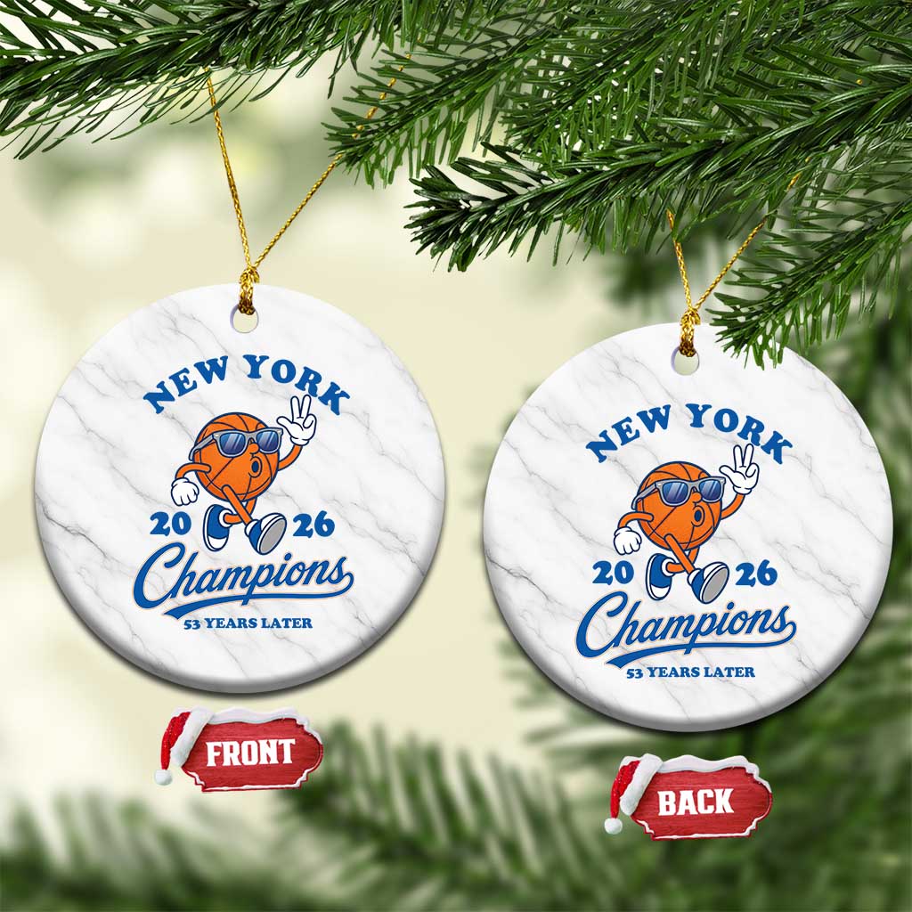 Funny New York 2026 Hoops Fan Graphic Ceramic Ornament Vintage 26 Champions Pride 53 Years Later