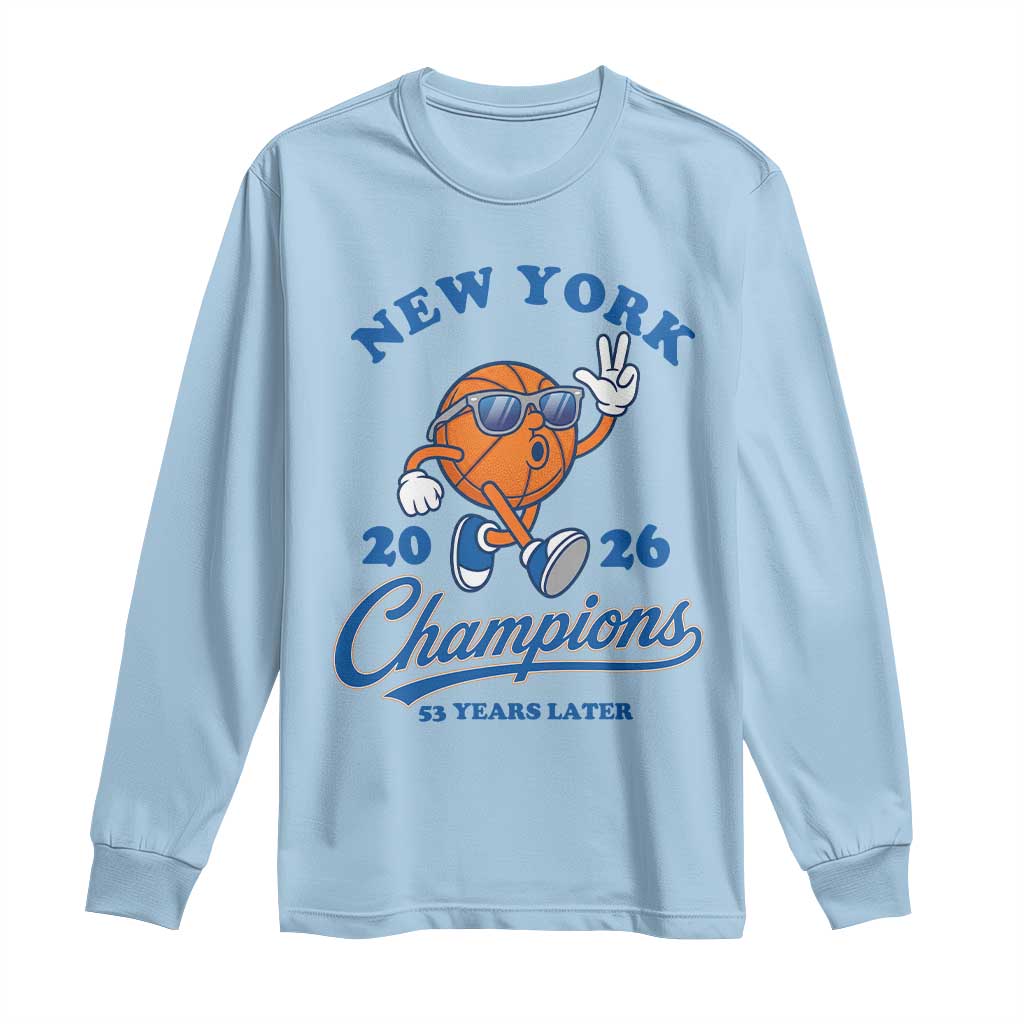 Funny New York 2026 Hoops Fan Graphic Long Sleeve Shirt Vintage 26 Champions Pride 53 Years Later