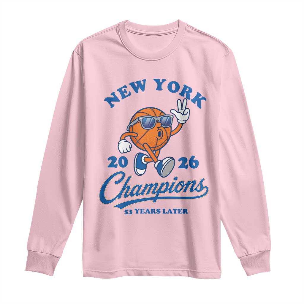 Funny New York 2026 Hoops Fan Graphic Long Sleeve Shirt Vintage 26 Champions Pride 53 Years Later