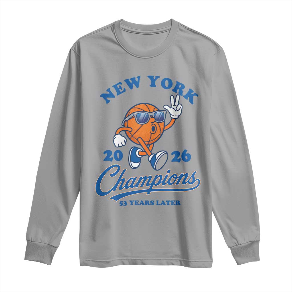 Funny New York 2026 Hoops Fan Graphic Long Sleeve Shirt Vintage 26 Champions Pride 53 Years Later