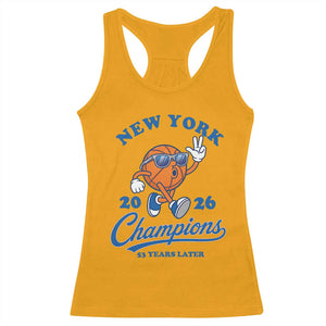 Funny New York 2026 Hoops Fan Graphic Racerback Tank Top Vintage 26 Champions Pride 53 Years Later