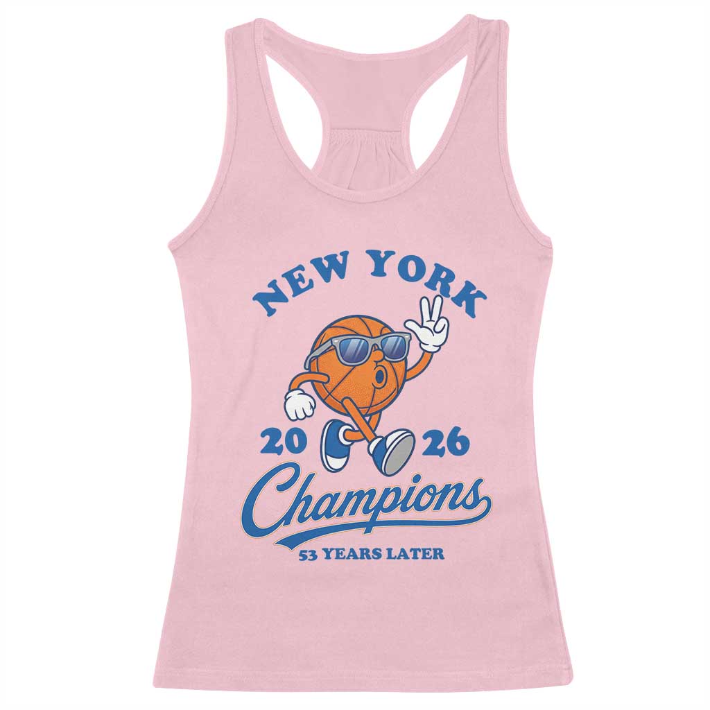 Funny New York 2026 Hoops Fan Graphic Racerback Tank Top Vintage 26 Champions Pride 53 Years Later
