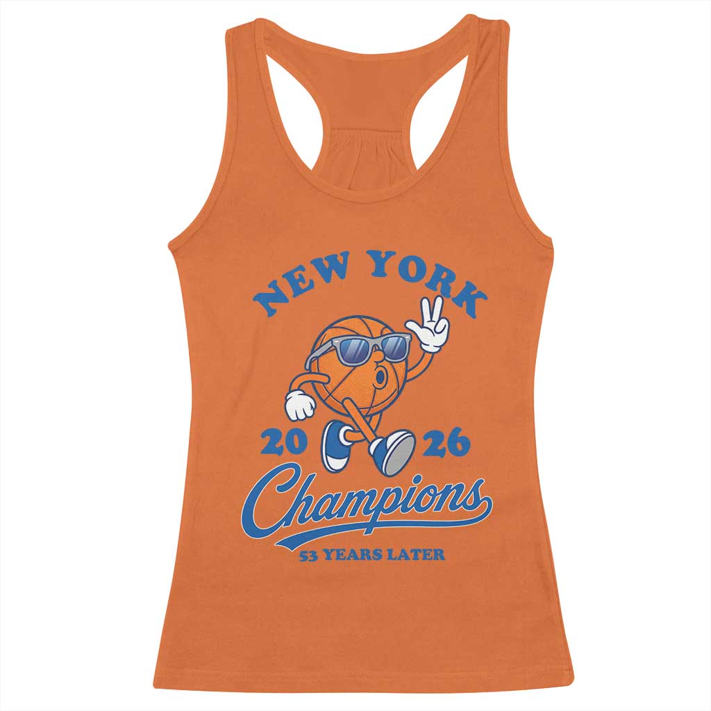 Funny New York 2026 Hoops Fan Graphic Racerback Tank Top Vintage 26 Champions Pride 53 Years Later