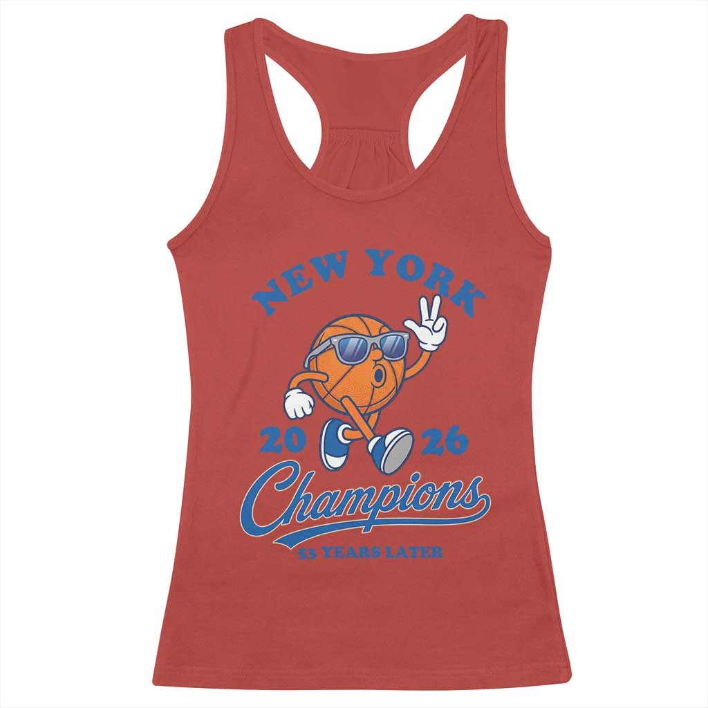 Funny New York 2026 Hoops Fan Graphic Racerback Tank Top Vintage 26 Champions Pride 53 Years Later