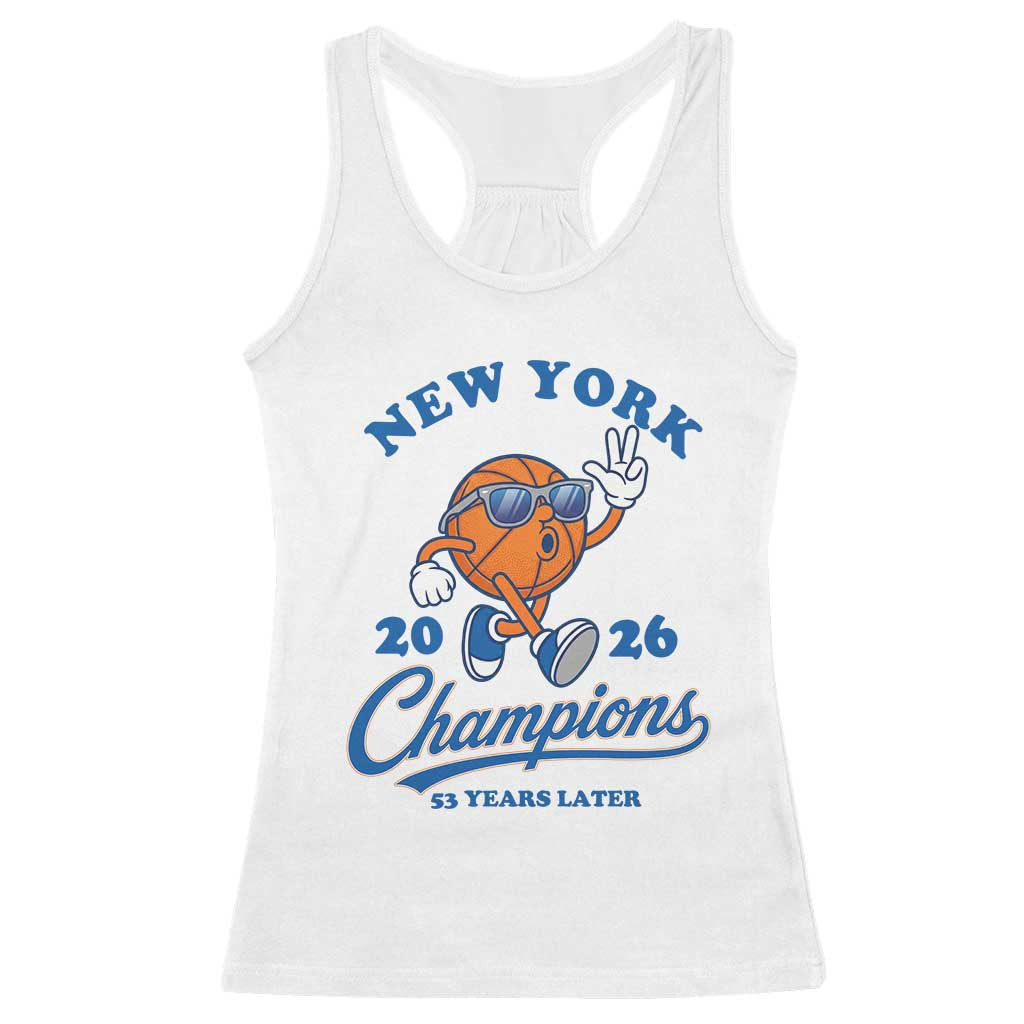 Funny New York 2026 Hoops Fan Graphic Racerback Tank Top Vintage 26 Champions Pride 53 Years Later