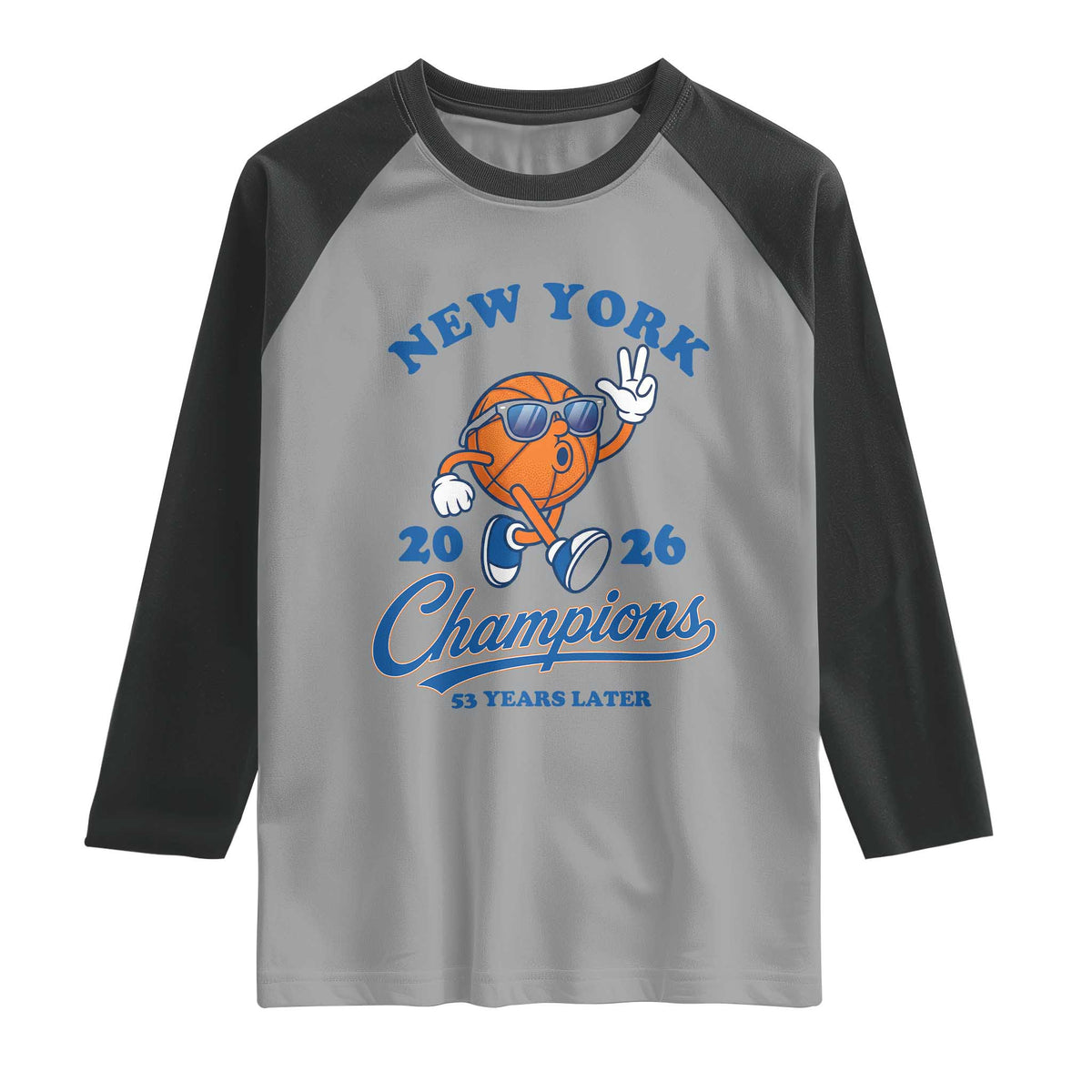 Funny New York 2026 Hoops Fan Graphic Raglan Shirt Vintage 26 Champions Pride 53 Years Later