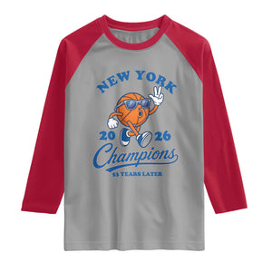 Funny New York 2026 Hoops Fan Graphic Raglan Shirt Vintage 26 Champions Pride 53 Years Later