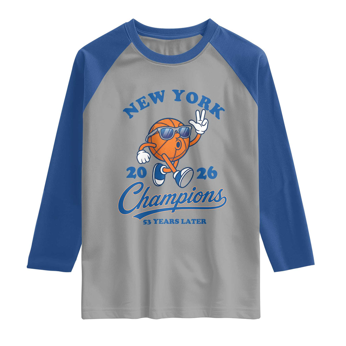 Funny New York 2026 Hoops Fan Graphic Raglan Shirt Vintage 26 Champions Pride 53 Years Later