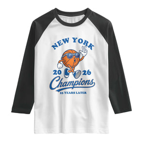 Funny New York 2026 Hoops Fan Graphic Raglan Shirt Vintage 26 Champions Pride 53 Years Later