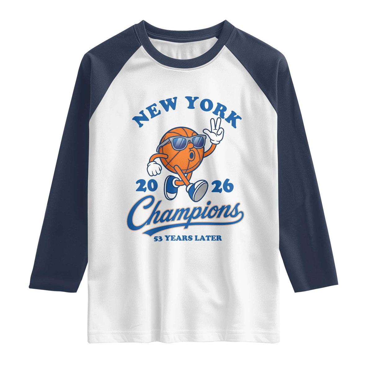 Funny New York 2026 Hoops Fan Graphic Raglan Shirt Vintage 26 Champions Pride 53 Years Later