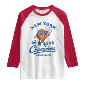 Funny New York 2026 Hoops Fan Graphic Raglan Shirt Vintage 26 Champions Pride 53 Years Later