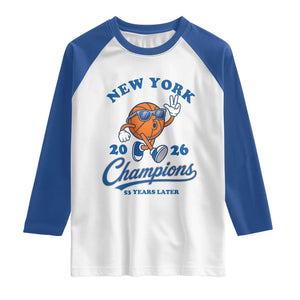 Funny New York 2026 Hoops Fan Graphic Raglan Shirt Vintage 26 Champions Pride 53 Years Later