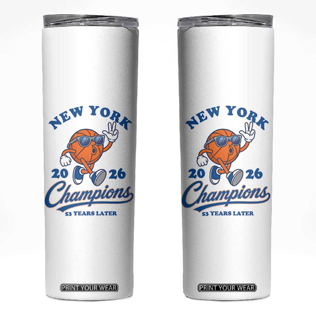 Funny New York 2026 Hoops Fan Graphic Skinny Tumbler Vintage 26 Champions Pride 53 Years Later
