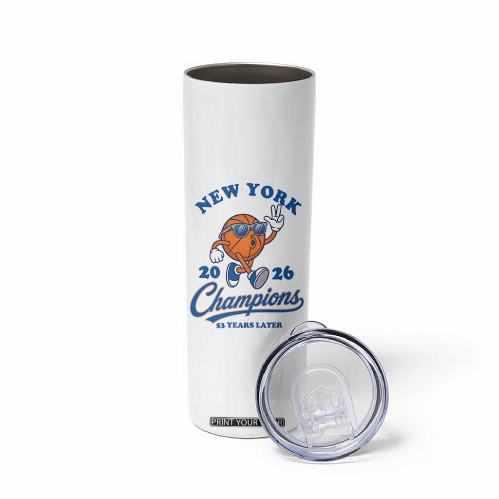Funny New York 2026 Hoops Fan Graphic Skinny Tumbler Vintage 26 Champions Pride 53 Years Later