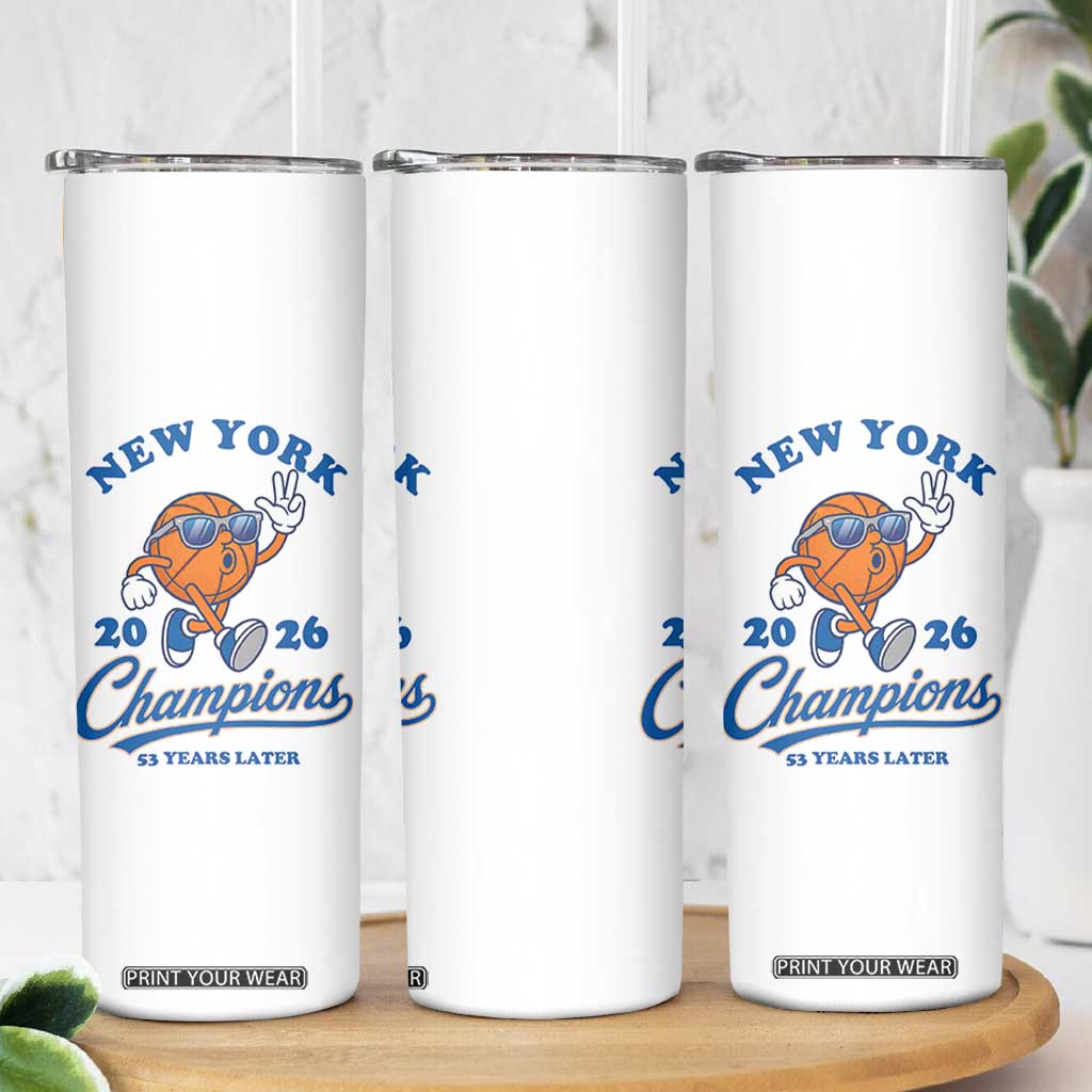 Funny New York 2026 Hoops Fan Graphic Skinny Tumbler Vintage 26 Champions Pride 53 Years Later