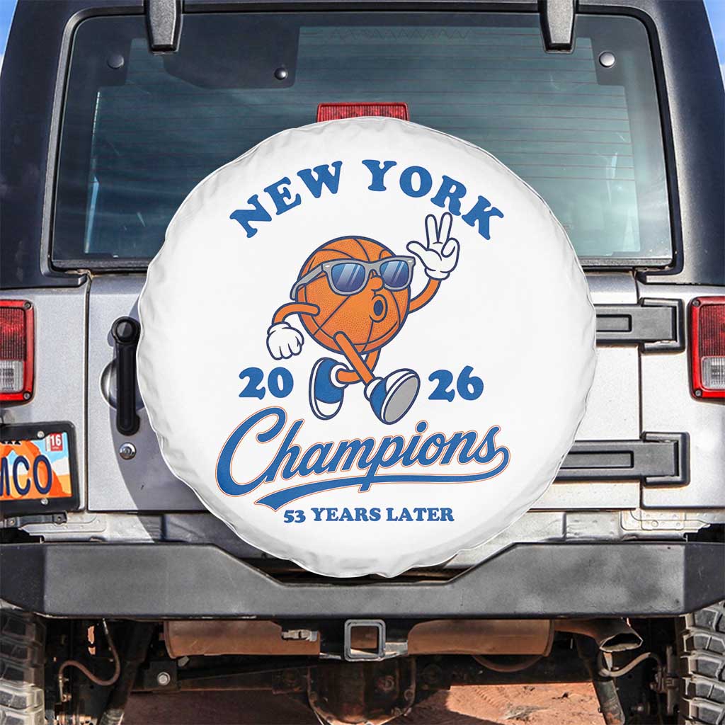 Funny New York 2026 Hoops Fan Graphic Spare Tire Cover Vintage 26 Champions Pride 53 Years Later