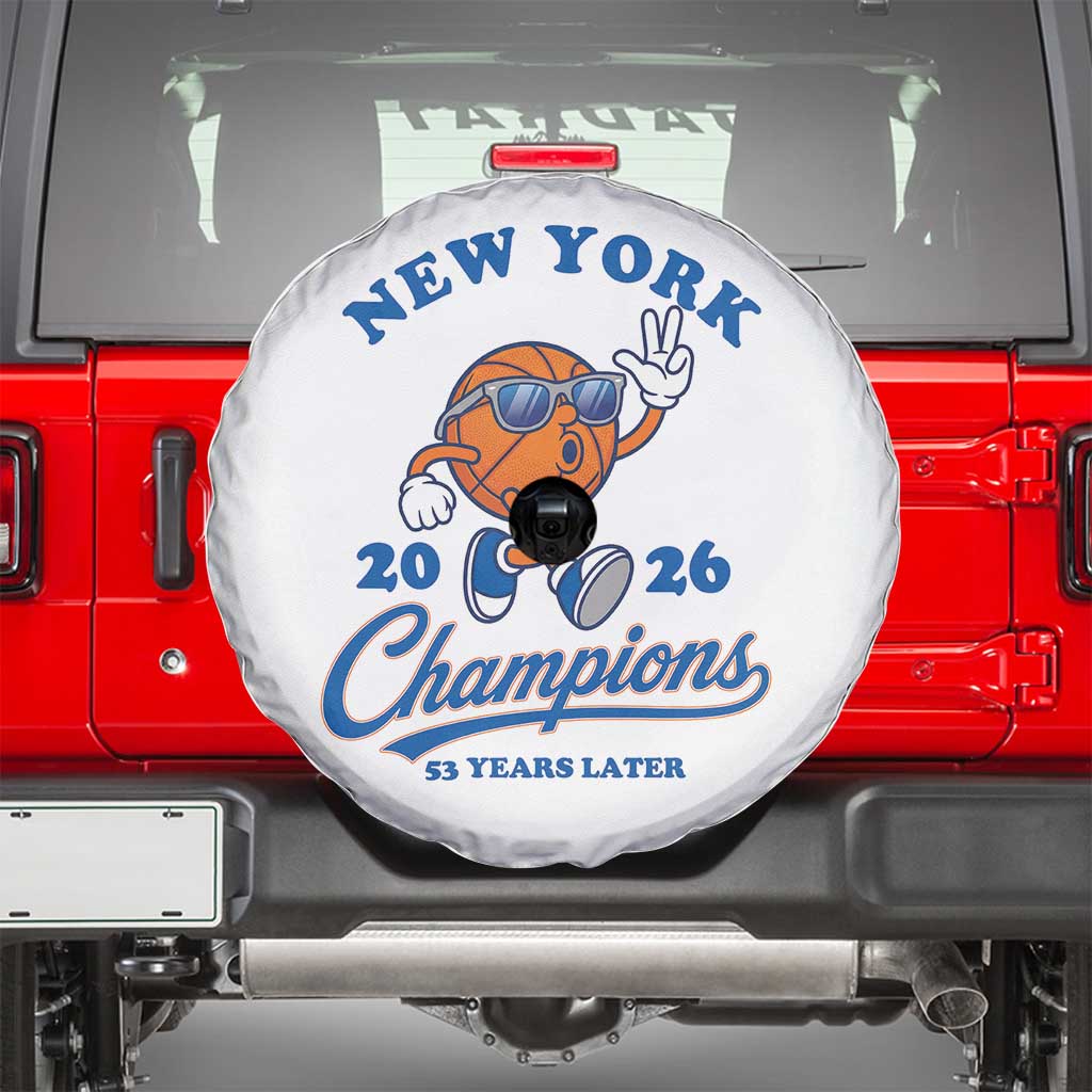 Funny New York 2026 Hoops Fan Graphic Spare Tire Cover Vintage 26 Champions Pride 53 Years Later