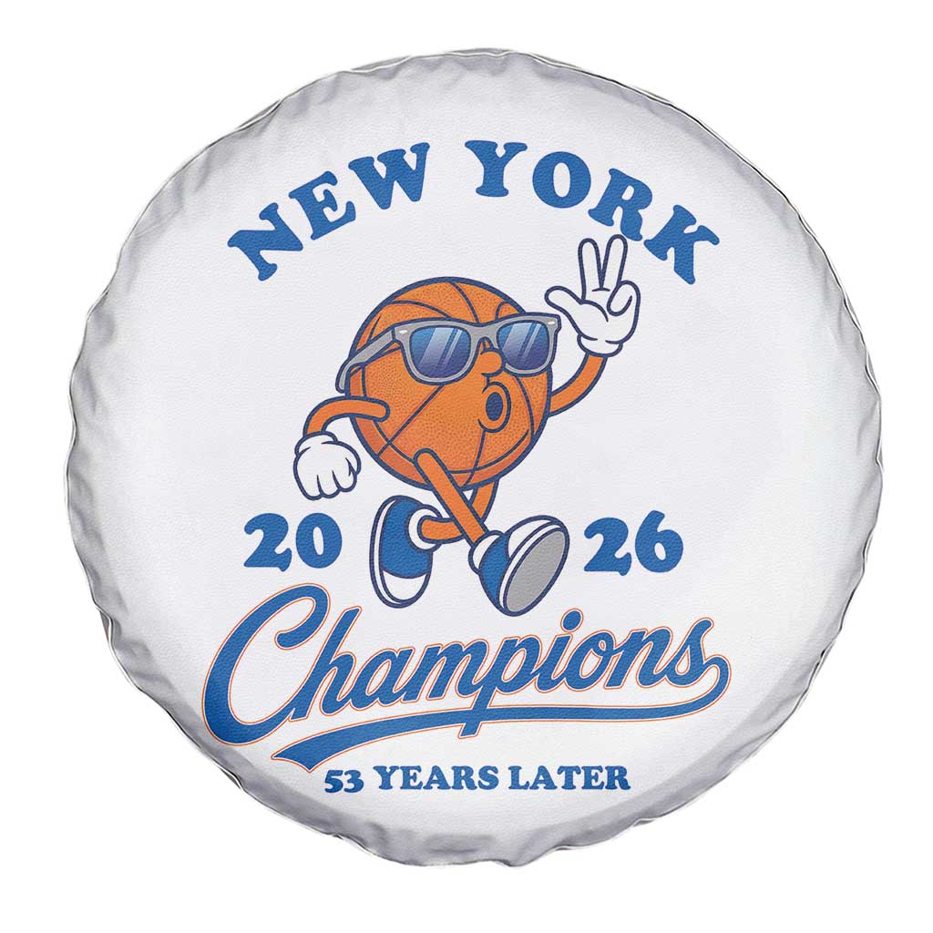 Funny New York 2026 Hoops Fan Graphic Spare Tire Cover Vintage 26 Champions Pride 53 Years Later