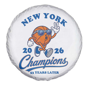 Funny New York 2026 Hoops Fan Graphic Spare Tire Cover Vintage 26 Champions Pride 53 Years Later