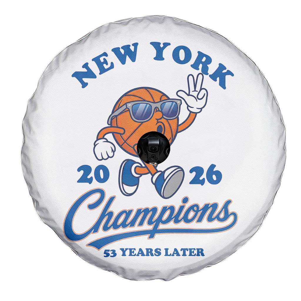 Funny New York 2026 Hoops Fan Graphic Spare Tire Cover Vintage 26 Champions Pride 53 Years Later