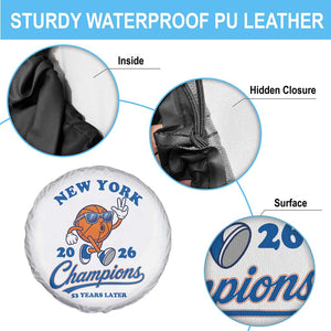Funny New York 2026 Hoops Fan Graphic Spare Tire Cover Vintage 26 Champions Pride 53 Years Later